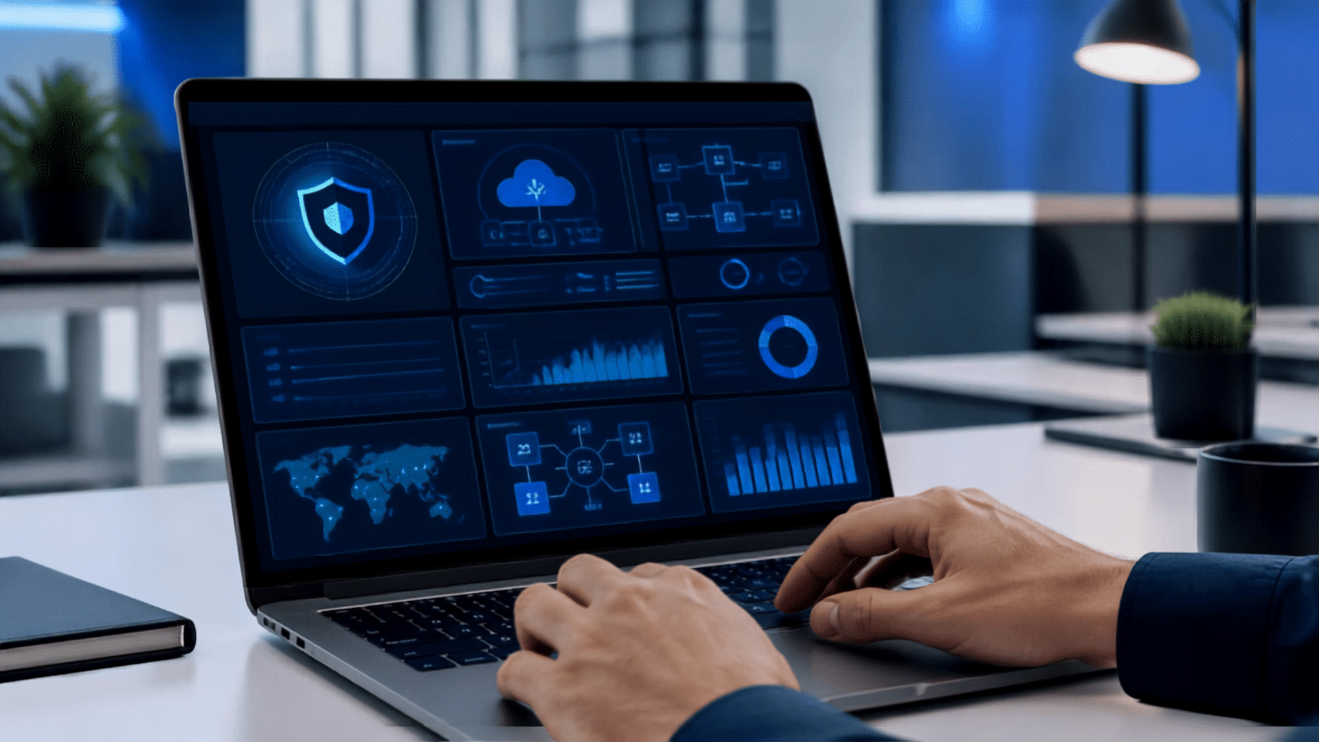 Managed cybersecurity team monitoring and protecting a business environment