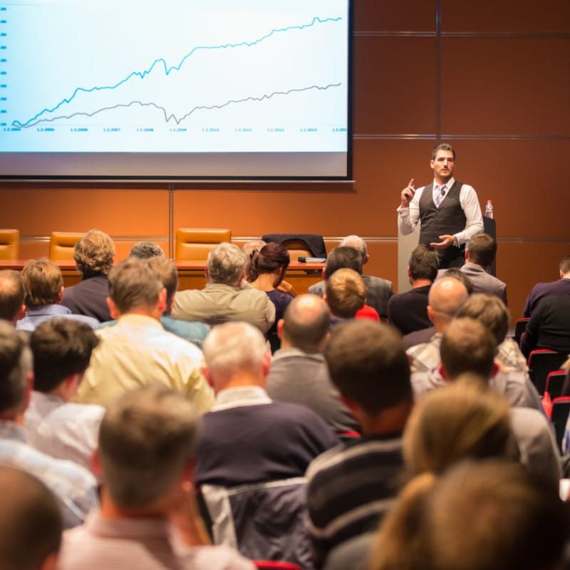 32507553 - speaker at business conference and presentation. audience at the conference hall. business and entrepreneurship.