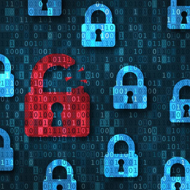 Security,Breach,,System,Hacked,Alert,With,Red,Broken,Padlock,Icon